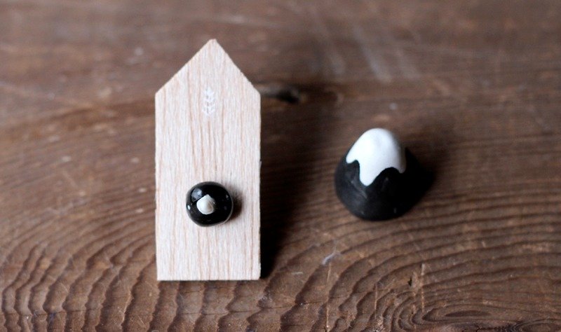 小小企鵝￥單邊耳針 - 耳環/耳夾 - 其他材質 黑色