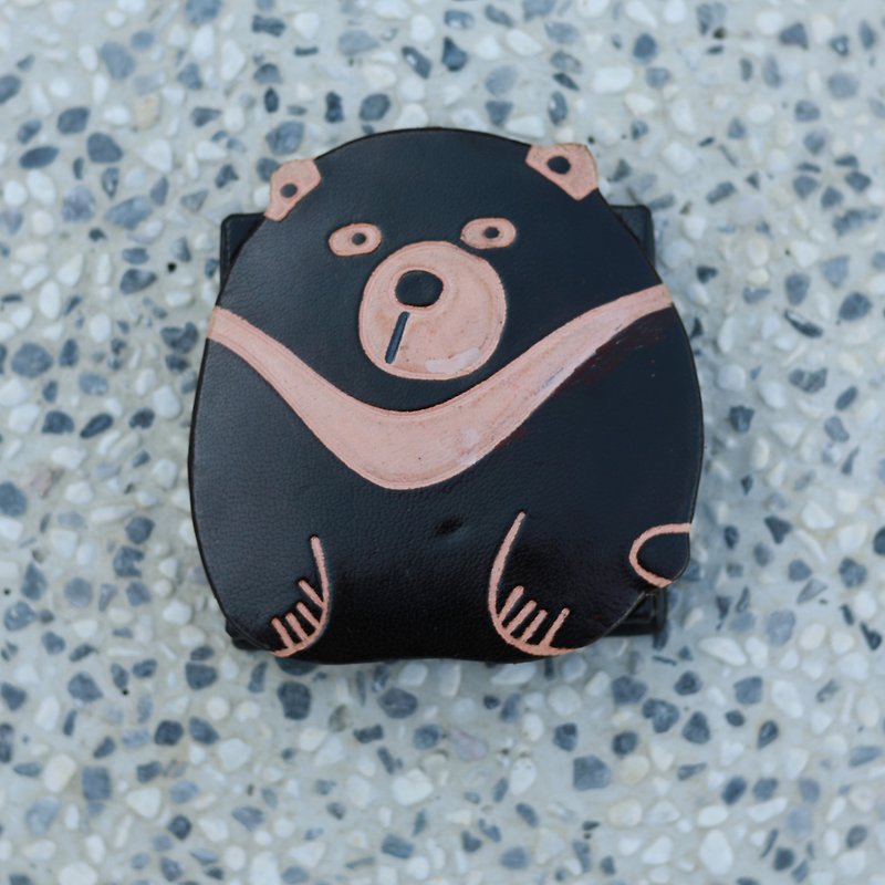 Goatskin Coin Purse-Black Bear-Fair Trade - Coin Purses - Genuine Leather Black