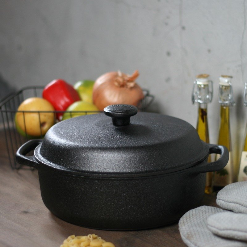 瑞典SKEPPSHULT  經典圓型鑄鐵鍋 3L - 廚具 - 其他金屬 黑色