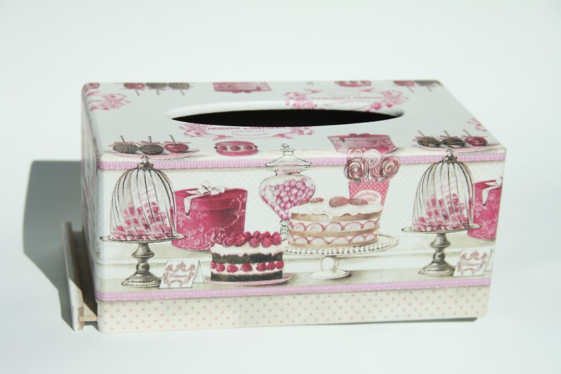 甜點面紙盒 - 裝飾/擺設  - 木頭 粉紅色