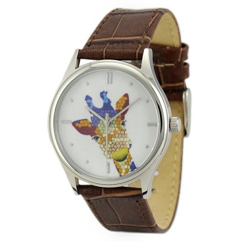 Giraffe Watch Colorful Free shipping worldwide - นาฬิกาผู้ชาย - โลหะ หลากหลายสี