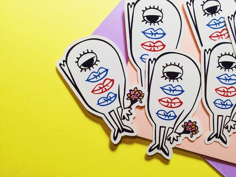 Confession eyelids // sticker - Stickers - Waterproof Material White