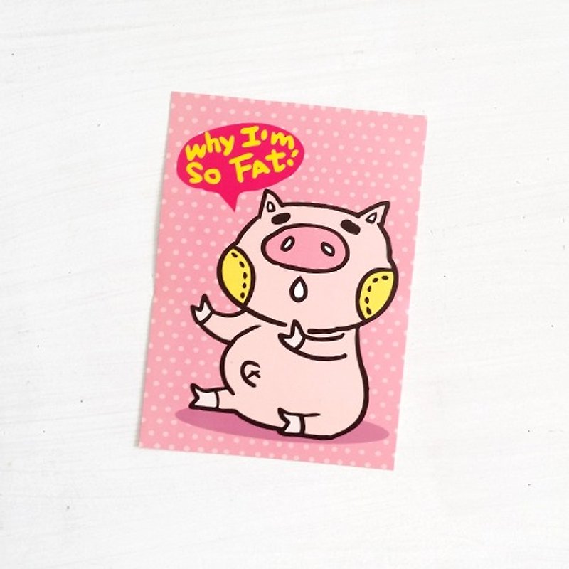 1212 Design funny postcard fun - fat life - Cards & Postcards - Other Materials Pink