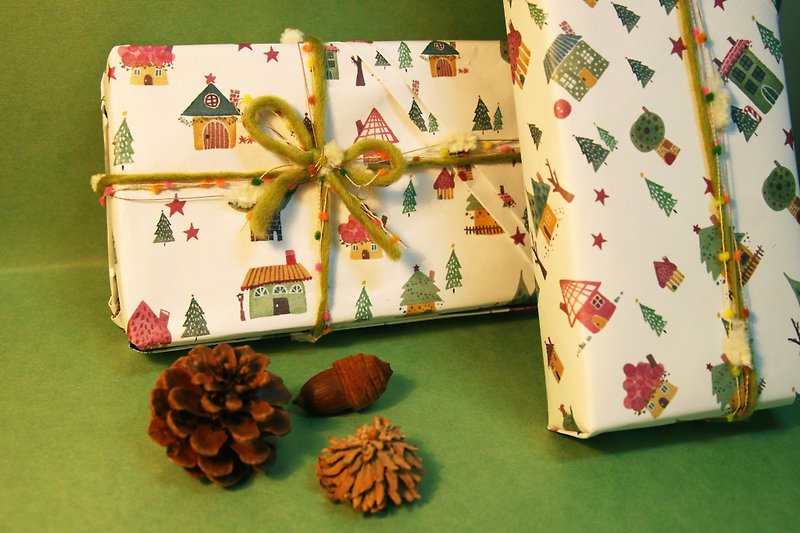 Christmas Cottage聖誕小屋 A4包裝紙 10入 - 包裝材料 - 紙 