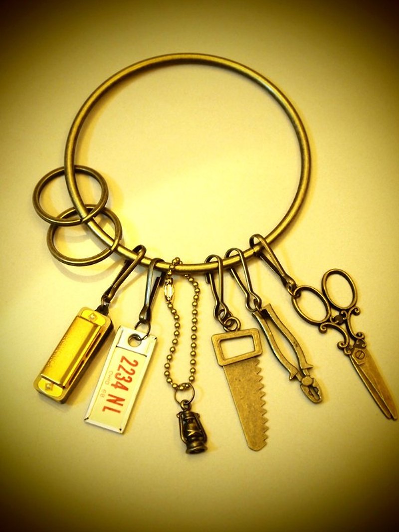 I'm not afraid of going home alone late at night I'm not afraid to go home models designed key ring! Heavyweight paragraph (saws + scissors + lamp + pliers) - Other - Other Materials Yellow