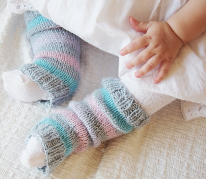 Baby Leg Warmers - Hand Knit Baby Leg Warmers - Toddler Boot Cuffs - Baby Shower Gift - Alpaca Leg Warmers - Unisex Baby Gift - Baby Legwear - Other - Other Materials Multicolor