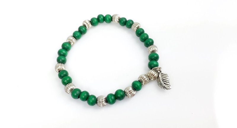 「綠珠&銀珠-綜合款」 - 手鍊/手鐲 - 其他材質 綠色