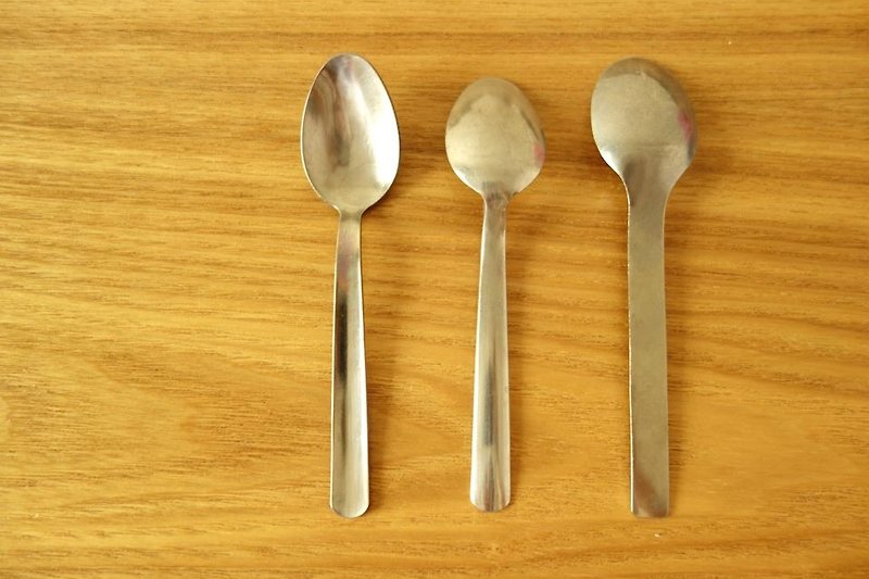 舊式簡約咖啡小匙3件組 - 刀/叉/湯匙/餐具組 - 其他金屬 灰色