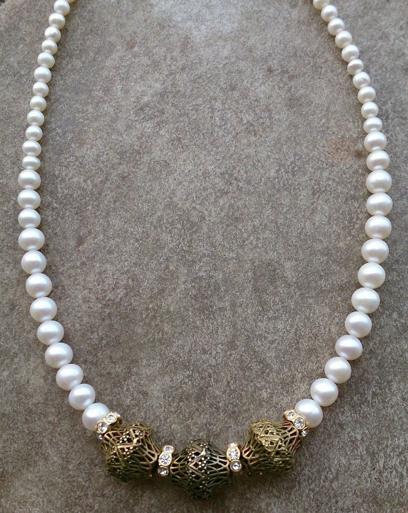 伊特拉斯坎淡水變形珍珠項鍊 - Necklaces - Gemstone 