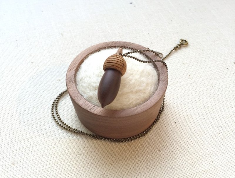 The pendant with wooden acorn - one of a kind 003 - Necklaces - Wood Brown