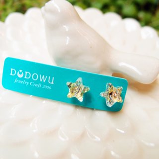 「DODOWUジュエリー手作りの光」[オーストリアのクリスタル※ぽっちゃり星の結晶ダイヤモンドのイヤリング]アレルギー/けいれんを行うことができます