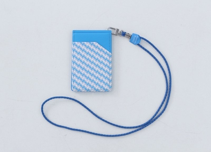 韓國【Pleple】ololo cardcase 摺疊證件夾（附鏡子）〈Cool Blue〉預購 - ที่ใส่บัตรคล้องคอ - พลาสติก สีน้ำเงิน