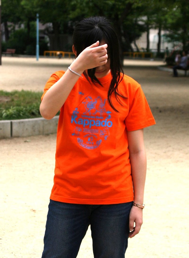 Original T-shirt (orange) - เสื้อยืดผู้หญิง - ผ้าฝ้าย/ผ้าลินิน สีส้ม