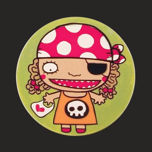 艺术陶土吸水杯垫-小小女海盗