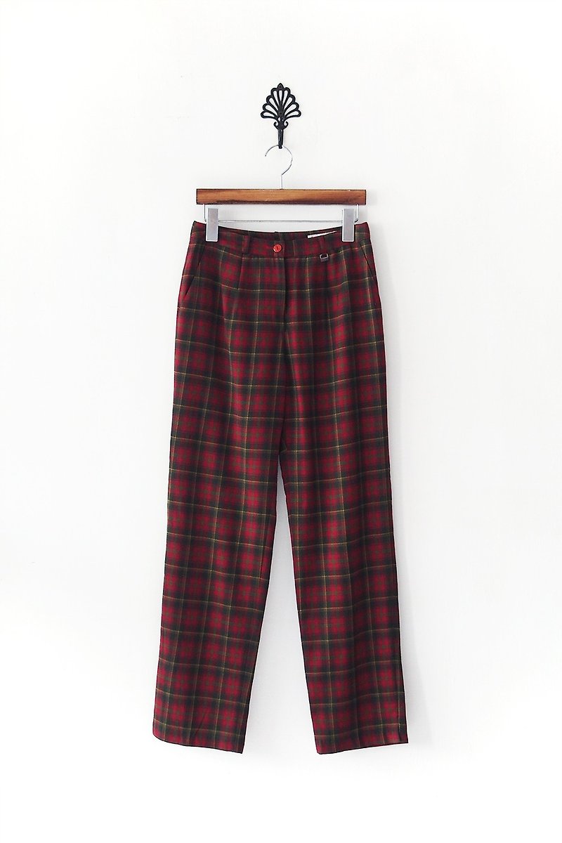 Banana Flyin '| Vintage | Red Plaid Pants - กางเกงขายาว - วัสดุอื่นๆ 