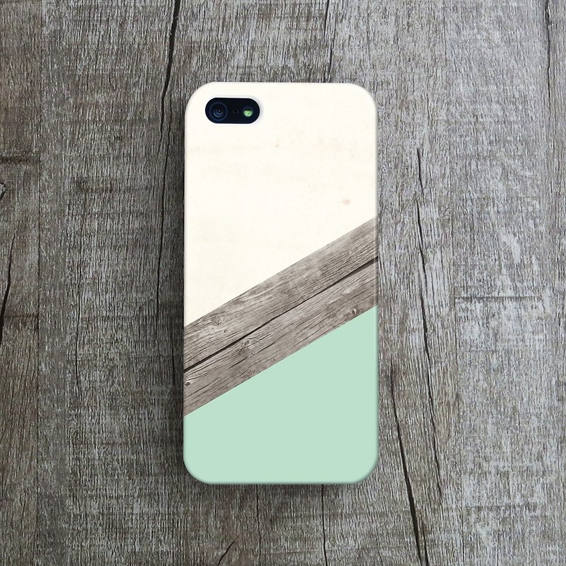 OneLittleForest  - オリジナルモバイルケース -  iPhone 4、iPhone 5、iPhone 5c-手作りの紙、木材モザイク - スマホケース - プラスチック グリーン