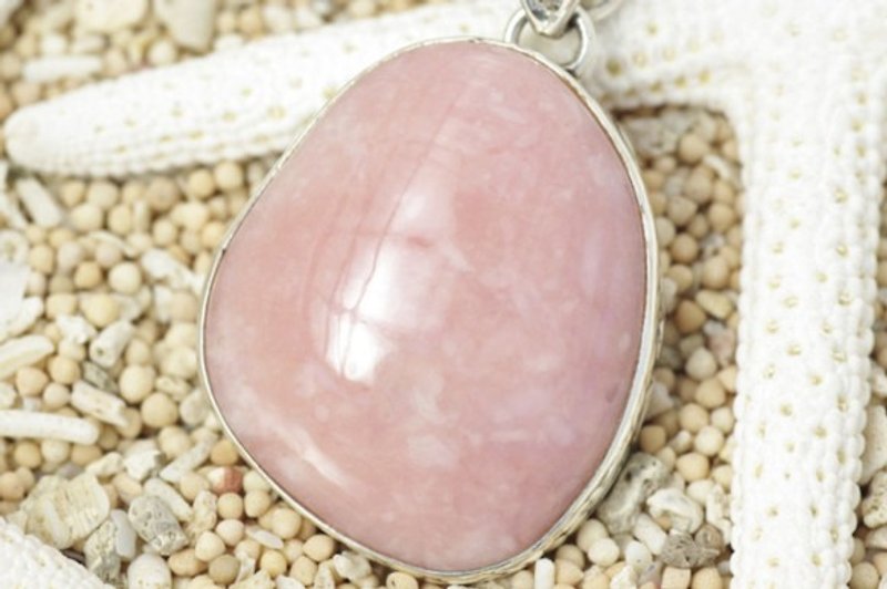 Pink opal pendant - Necklaces - Gemstone Pink