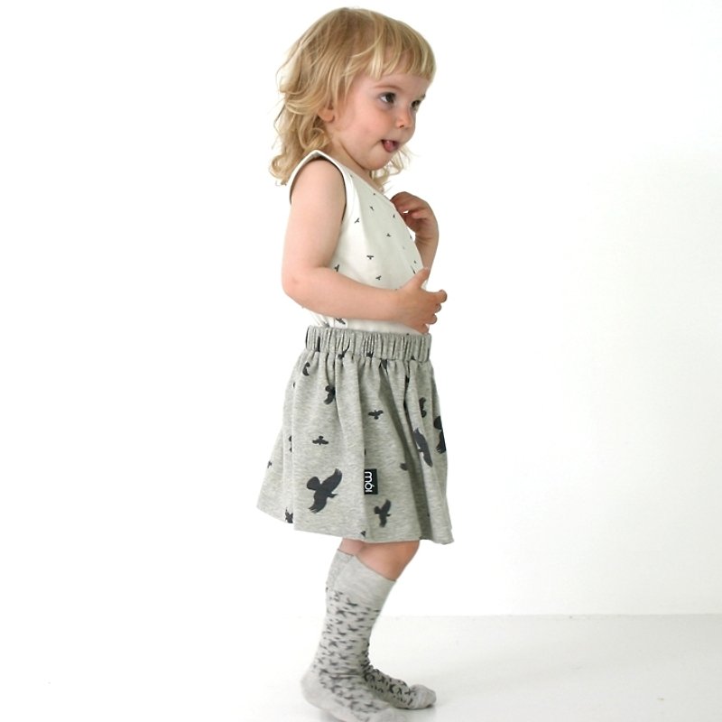 冰島有機棉童裝女孩短裙 灰 - 其他 - 棉．麻 灰色