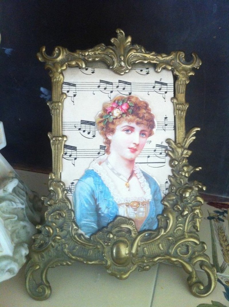 ♥ ♥ Annie crazy gold and silver England Antiquities, British style, the British system c1920s antique bronze silver brass picture frame - rare large picture frame - Wall Décor - Other Metals Gold