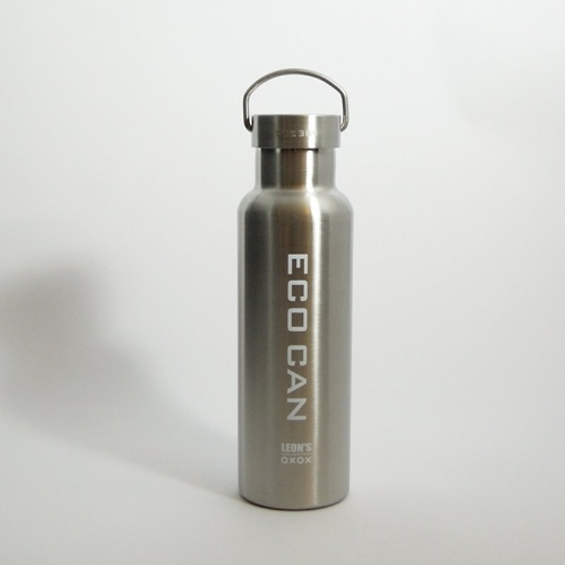 LEON'S stainless steel vacuum bottle - blue and white - Teapots & Teacups - Other Metals Gray