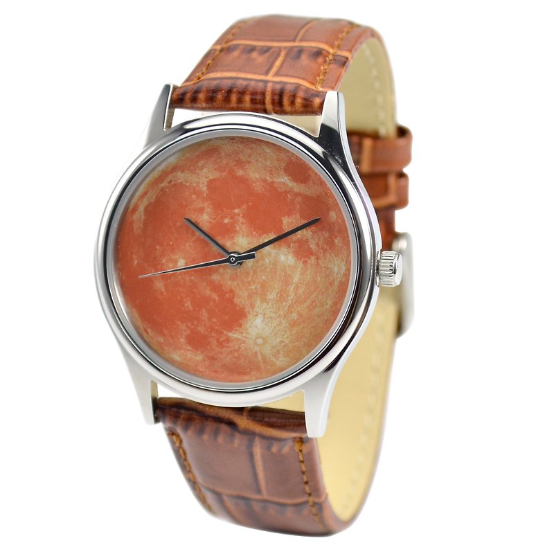Moon Watch (Orange)-Unisex-Free Shipping Worldwide - นาฬิกาผู้หญิง - โลหะ สีส้ม