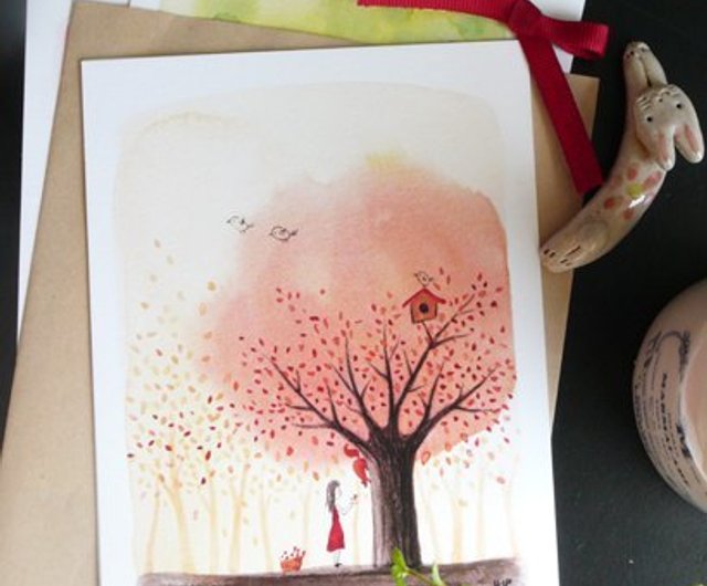 EASY watercolor Autumn Postcards 