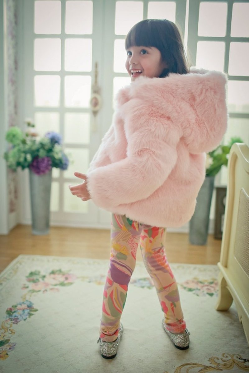 2014 Autumn/Winter Christy & Fang Christmas Set--Colored Geometric Fleece Pants + Pink Furry Jacket (Non-real Furry) - อื่นๆ - วัสดุอื่นๆ สึชมพู