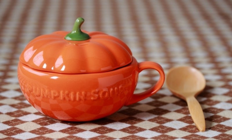 南瓜造型湯碗 - ถ้วยชาม - วัสดุอื่นๆ สีส้ม