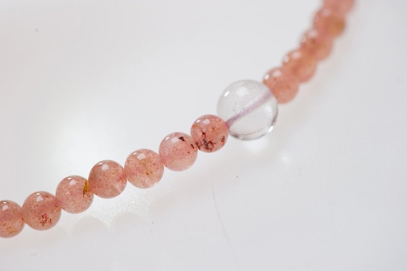 草莓晶單層手串客製組 - Bracelets - Other Materials Pink