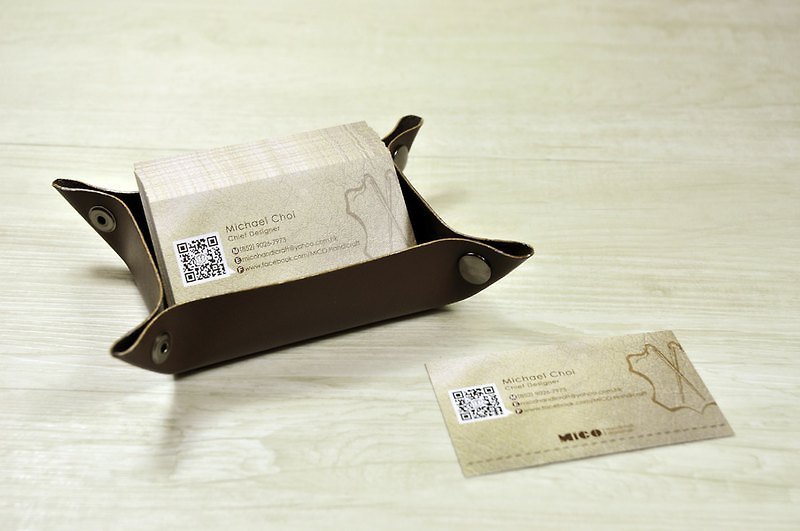 MICO leather business card tray - Folders & Binders - Genuine Leather Black