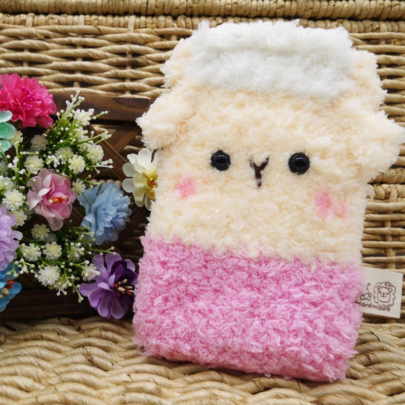 Sheep Baa-wool woven mobile phone bag mobile phone bag iphone Samsung Xiaomi - เคส/ซองมือถือ - วัสดุอื่นๆ สีเหลือง