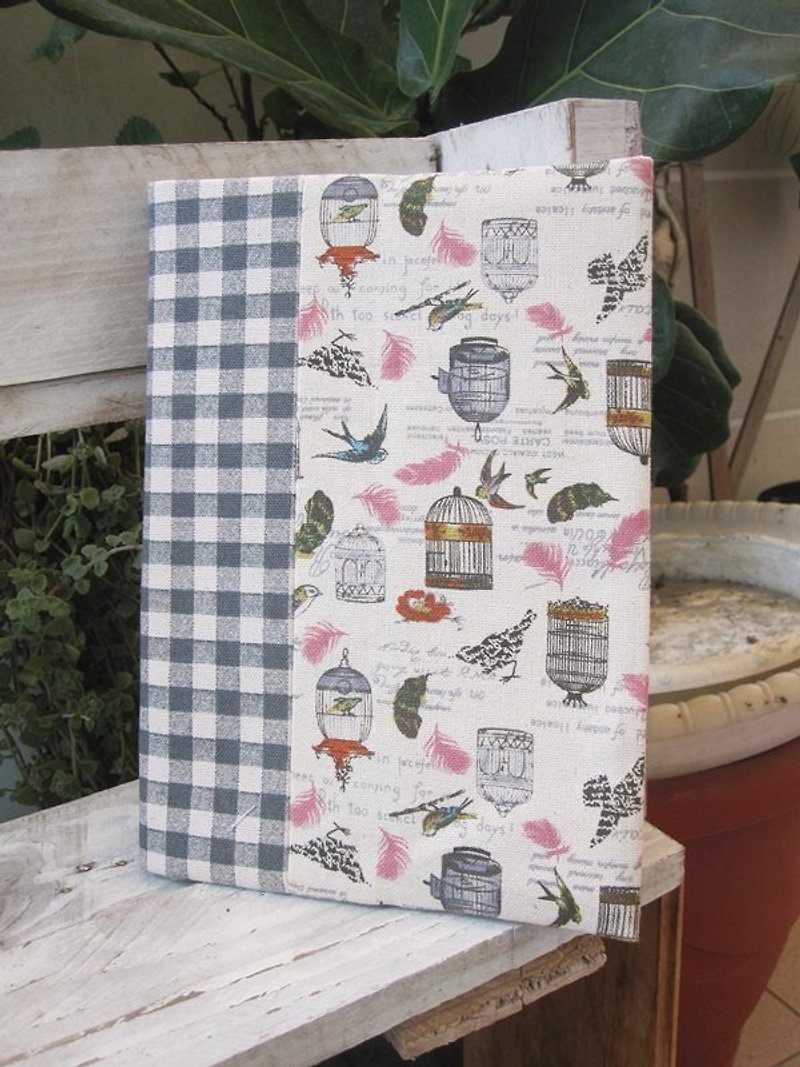 Birds flying cloth book clothes - Book Covers - Cotton & Hemp Blue