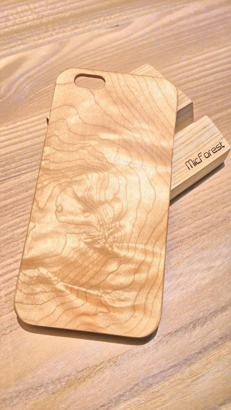 マイクロ森。 iPhone 6S純粋な木材木製電話ケース - 「楓（バール山形粒）」★★★★電話ホルダー木製の贈り物 - スマホケース - 木製 ゴールド