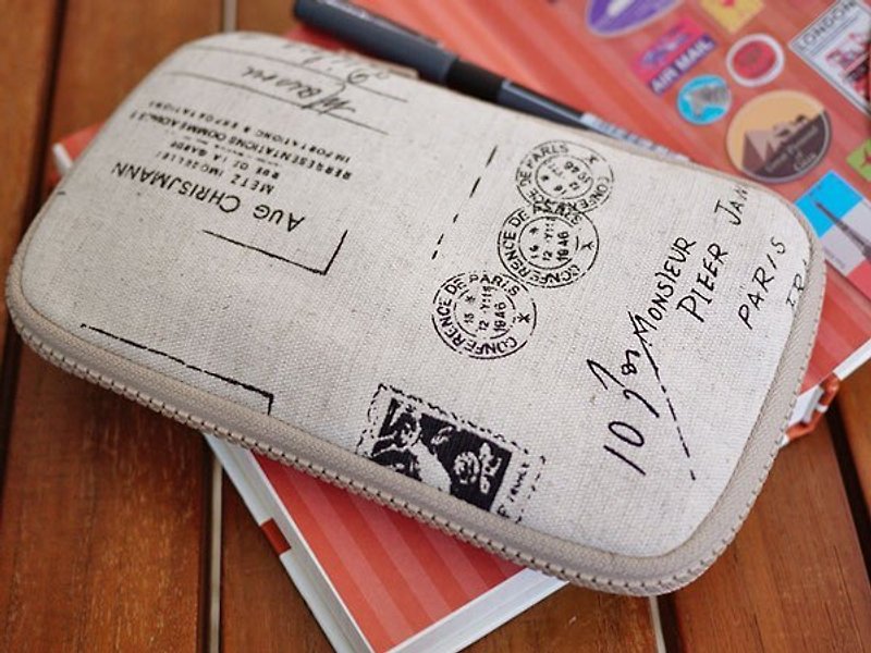 Small travel pencil - small postmark little postmarks - Pencil Cases - Other Materials 