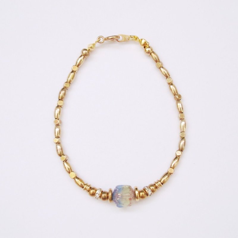 [MUCHU Mu orange] firm. Antique brass beads bracelet / wristband - Bracelets - Other Materials Purple