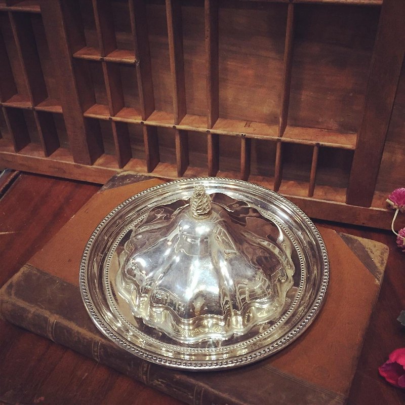 English silver plated tray with a lid - จานเล็ก - โลหะ 