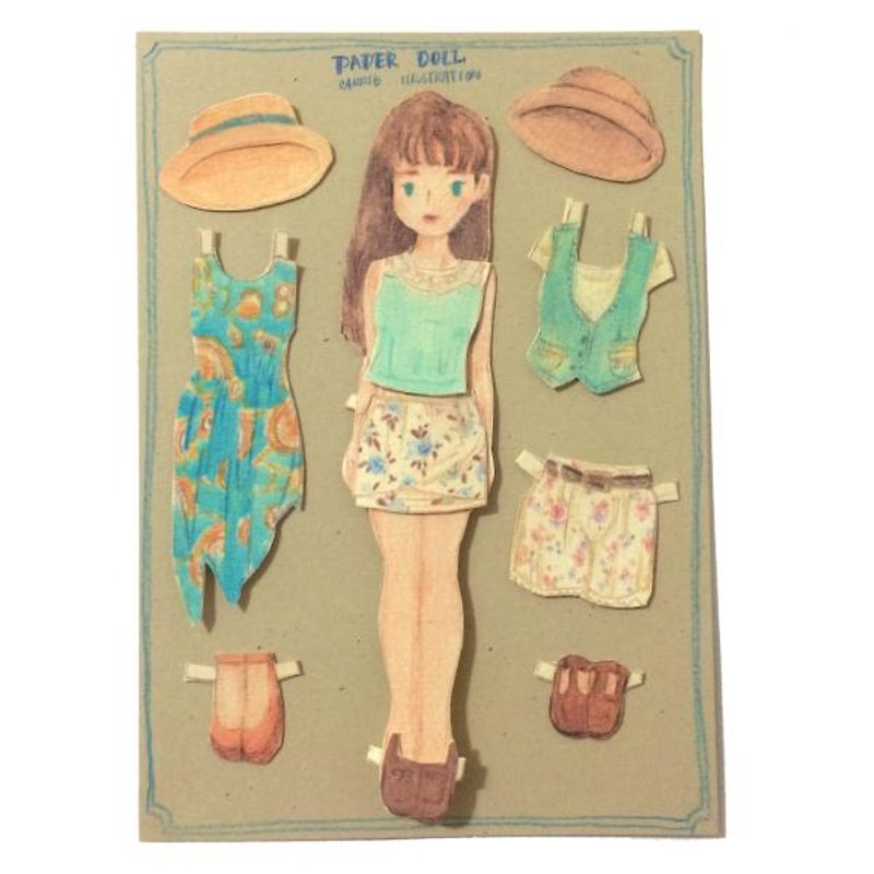 Paper doll / HEIDI Mint Set - Cards & Postcards - Other Materials Blue