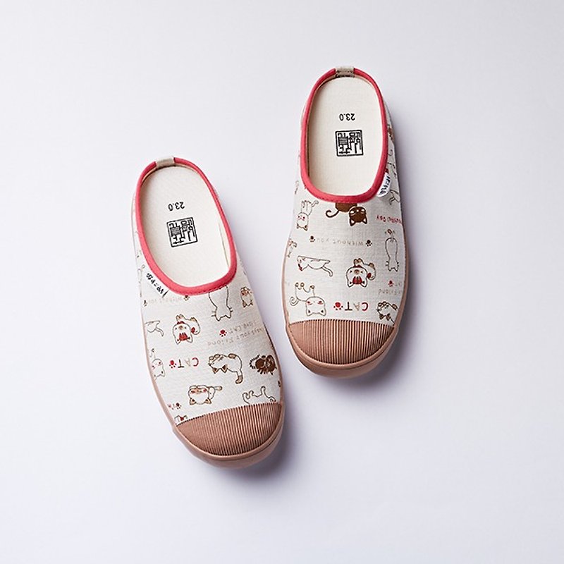 The last three pairs on the 26th day chocolate cat [lazy] canvas insole Edition / Walking slippers - Women's Casual Shoes - Other Materials Brown