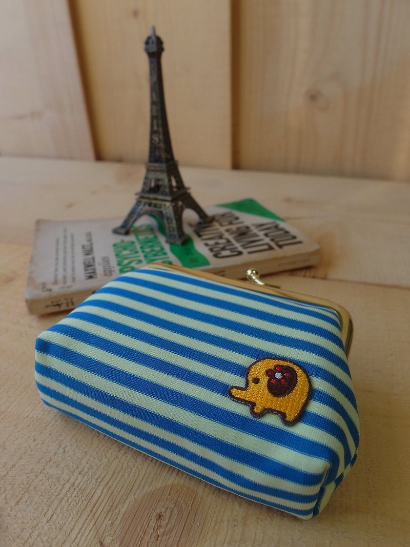 HiDots love ghostly wallet (blue yellow article * elephant) - Coin Purses - Other Materials Yellow