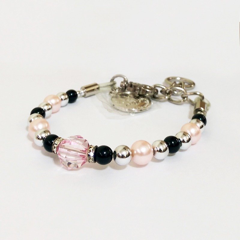 エラ ワン デザインの宝石と真珠のネックレス -ピンクのペットの首輪 ファッション 手作り サイズ: L / XL - 首輪・リード - プラスチック ピンク