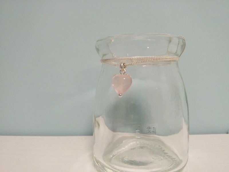 《念記》- 天然芙蓉晶925純銀項鍊 香港原創設計 - 項鍊 - 寶石 粉紅色