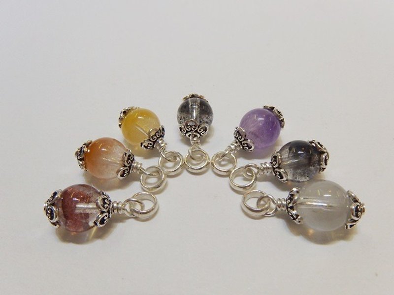 Strap Charm - Part IV - Natural Spar, sterling silver. Hong Kong original design - Necklaces - Gemstone Multicolor