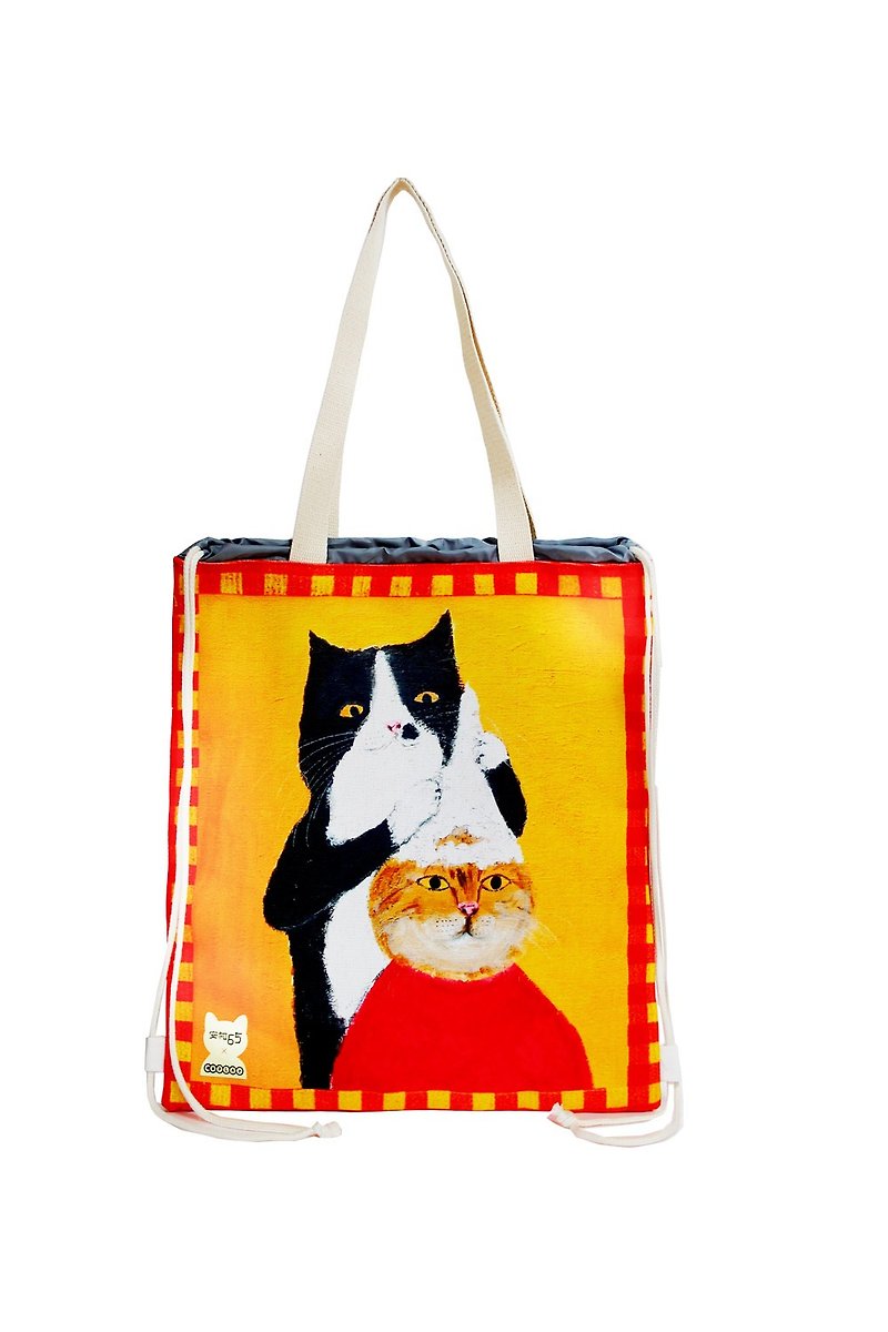 リアビームポートバックパック| |バッグ|巾着|キャンバスバッグ|防滴設計|ショルダーバッグ|紙袋65ペペアンは猫のシャンプーをサンウ - ナップサック - コットン・麻 オレンジ