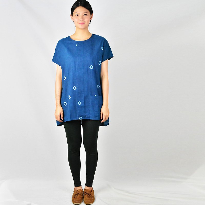 Aizen Firefly jacket _ fair trade - เสื้อผู้หญิง - วัสดุอื่นๆ สีน้ำเงิน