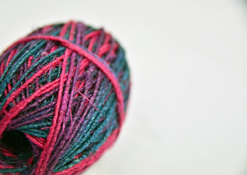 手捻麻線-段染 藍色-紫色-粉紅色 公平貿易 - 編織/羊毛氈/布藝 - 棉．麻 紫色