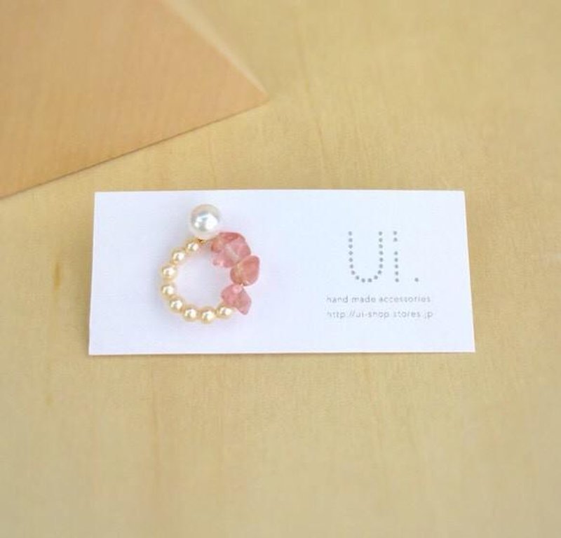 [14kgf] sally pierce pink Sally earrings pink - ต่างหู - โลหะ 