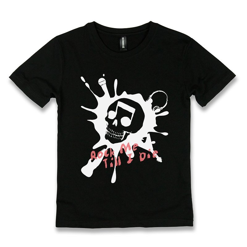 KOMIKUZ- black skull love music printing TEE- - Women's T-Shirts - Other Materials Black