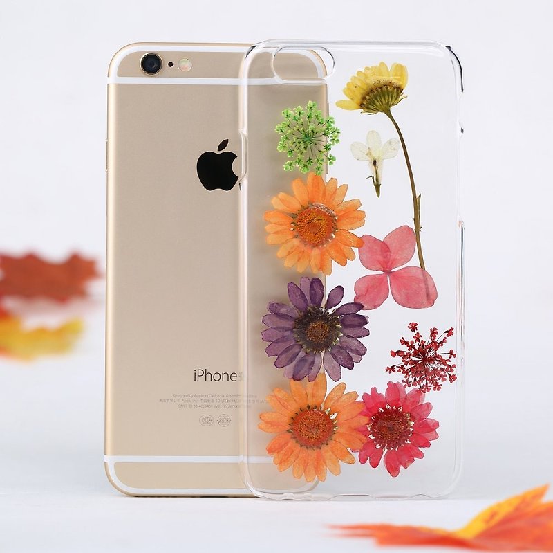 手作りは、iPhone＆サムスンのためのフラワー電話ケースをプレス - スマホケース - 寄せ植え・花 多色