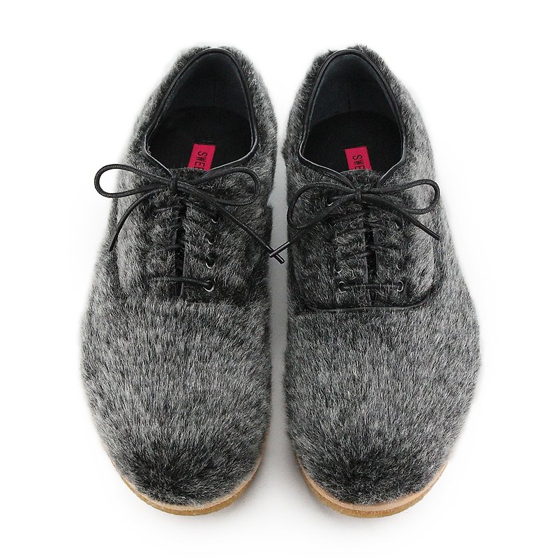 MANCE M1127A Metallic Fur Shearling sneakers - Men's Oxford Shoes - Polyester Gray