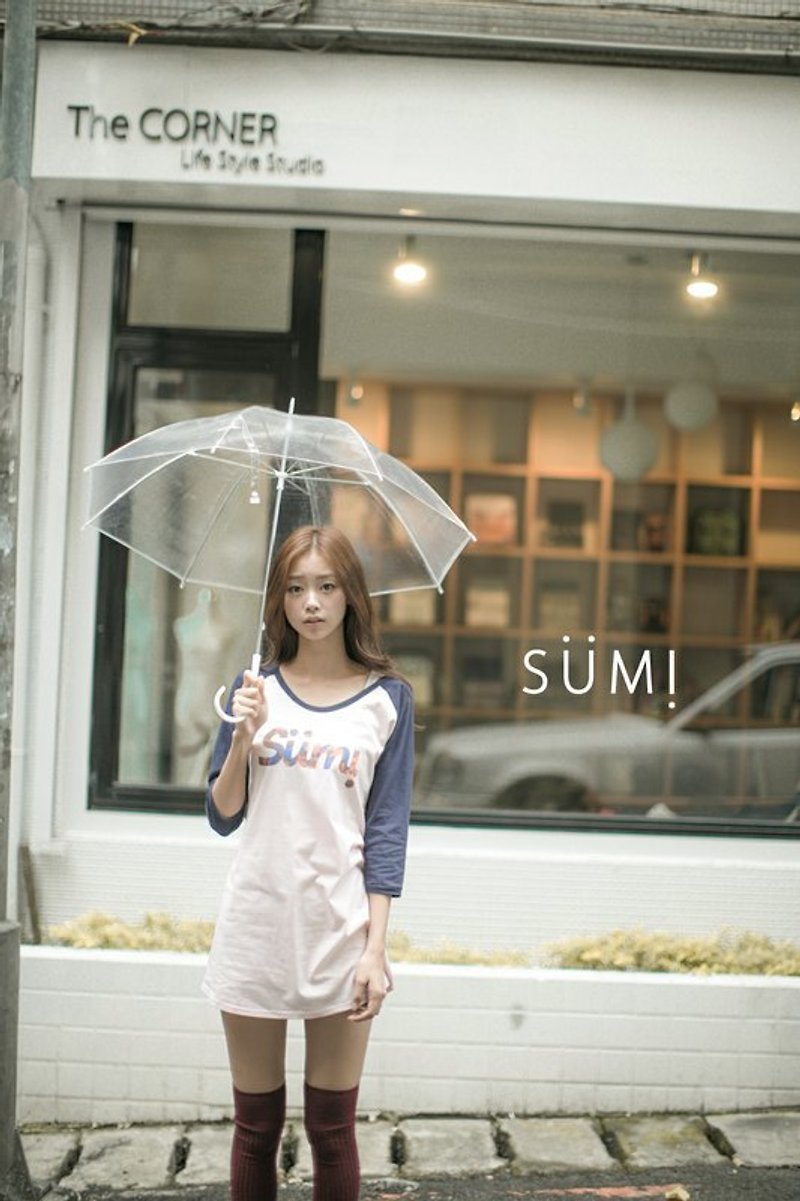 ★ SUMI pattern LOGO Sleeve Baseball T ★ - เสื้อยืดผู้หญิง - ผ้าฝ้าย/ผ้าลินิน 